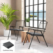 Garden Chair Cushions Set of 2 with Water Resistant Covers and Firm Foam Support Dark Grey Outsunny
