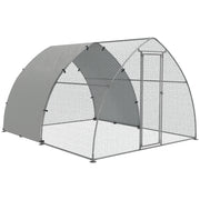 Large Outdoor Chicken Coop with Weatherproof Cover for 8 to 12 Hens Ducks or Rabbits Silver Tone