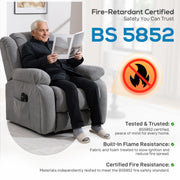 Recliner Armchair with Electric Lift Massage and Heat for Easy Relaxation Light Grey AOSOM