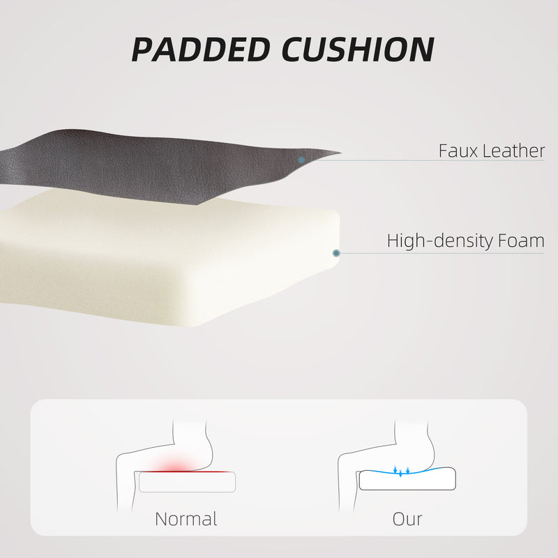 Brown Faux Leather Executive Office Chair With Adjustable Height and Swivel Wheels by HOMCOM