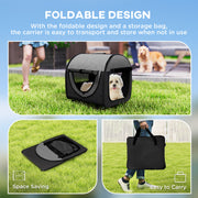 Black Folding Fabric Soft Pet Crate 46L x 36W x 41H cm by Pawhut