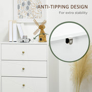White Tall Chest of Drawers with Gold Legs for Bedroom Organisation