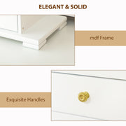 4 Tier Jewellery Storage Box with Mirror and Drawers for Organising Accessories White