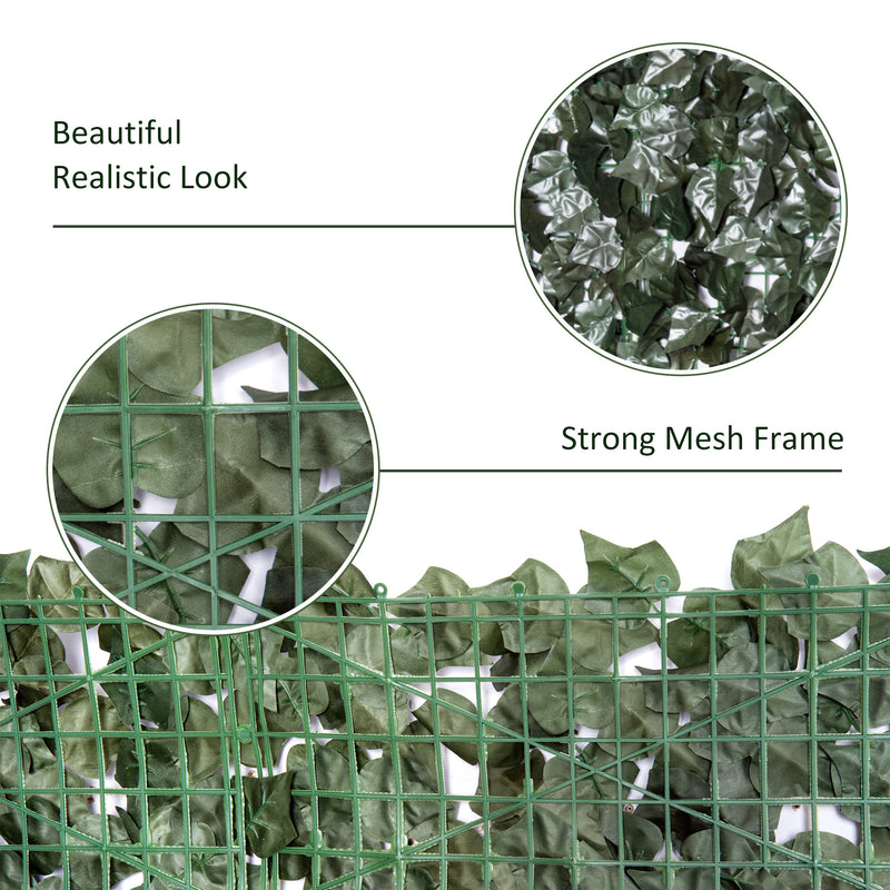 Dark Green 2 Piece Artificial Leaf Fence Screen For Garden Privacy And Outdoor Decor