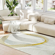 Machine Washable Area Rug for Living Room or Bedroom with Allergy Friendly Design, Cream White