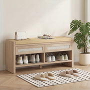 Shoe Storage Bench with Drawers and Cushioned Seat for Organised Hallways Oak and Cream Homcom