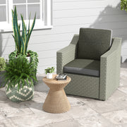 4 Piece Outdoor Seat Cushion Set with Backrest Water Repellent Pads for Sofa Chair Grey AOSOM