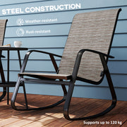 Ergonomic Garden Rocking Chair with High Back and Armrests for Patio or Balcony by Outsunny