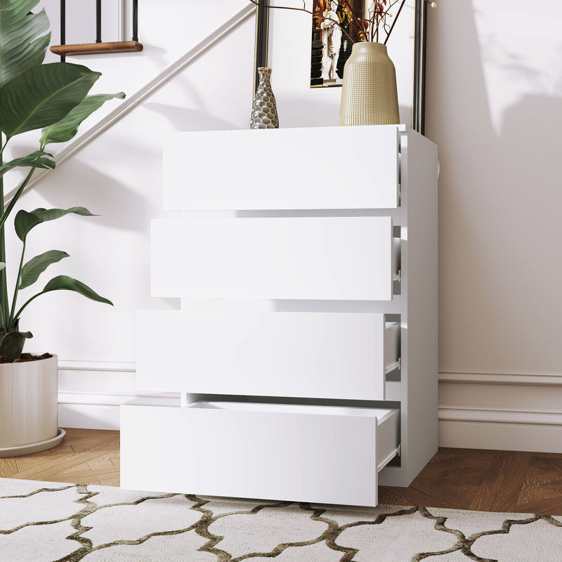 4 Drawer Chest Of Drawers With Storage Cabinets For Bedroom Organisation White
