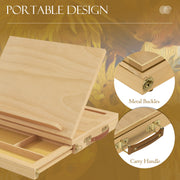 Portable Wooden Artist Easel with Storage Drawer Ideal for Tabletop Painting, Natural