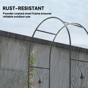 Garden Arch Trellis with Double Gate for Climbing Plants and Privacy Black Outsunny