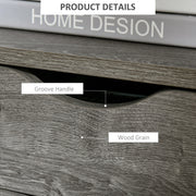 Grey Industrial Side Table with Drawers and Open Shelf for Bedroom or Living Room by HOMCOM