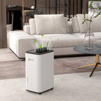 Portable 20L Dehumidifier with 24 Hour Timer and 3 Modes for Home or Laundry Use White AOSOM