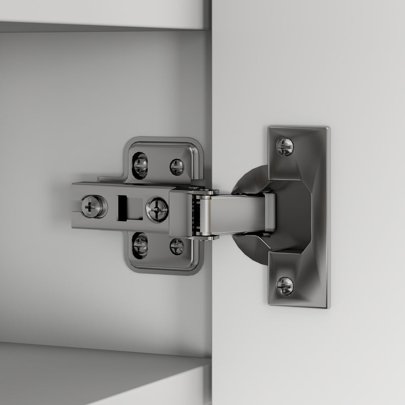 Wall Mounted Bathroom Mirror Cabinet With Double Doors And Shelves Waterproof White