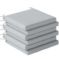 Outdoor Seat Cushions Set of 6 for Garden Chairs with Removable Covers Light Grey AOSOM