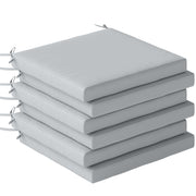 Outdoor Seat Cushions Set of 6 for Garden Chairs with Removable Covers Light Grey AOSOM