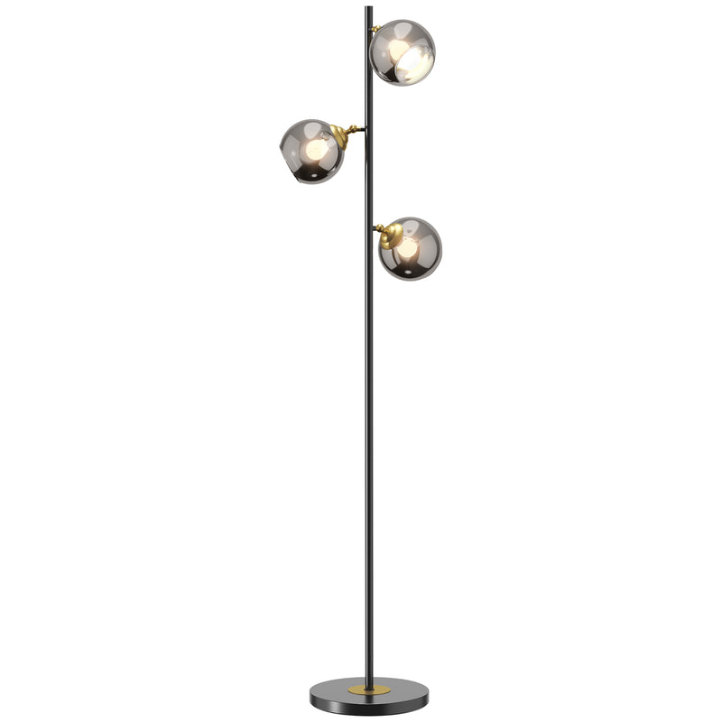 Modern Tree Floor Lamp with 3 Adjustable Lights for Living Room or Bedroom, Grey