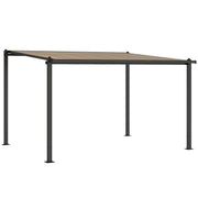 Lean To Pergola with Waterproof Roof for Year Round Garden Shelter Dark Grey Outsunny