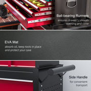 14 Drawer Rolling Tool Chest with Top Box for Garage Storage and Organisation Red