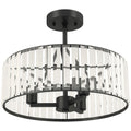 Crystal Ceiling Light for Brightening Bedrooms or Living Rooms Semi Flush Black