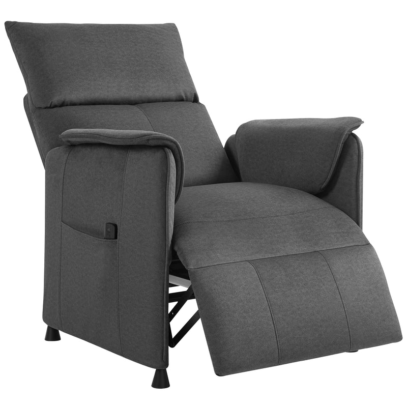 Electric Reclining Armchair for Effortless Living Room Comfort with Side Storage Black