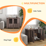 Dog Crate Table for Medium and Large Dogs with Magnetic Door Indoor Use 95x55x75cm Purple by PawHut