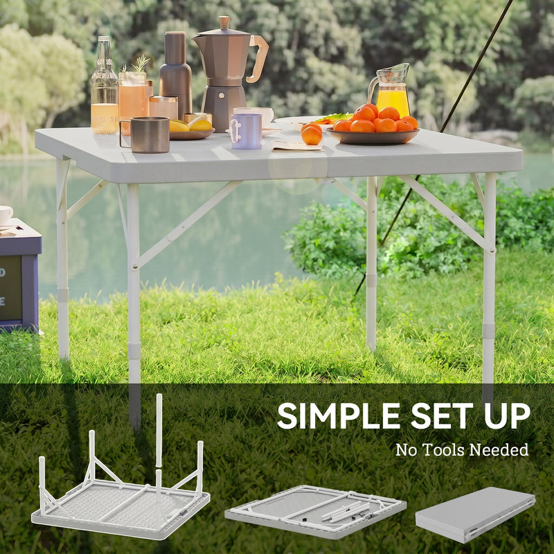 Folding Camping Table with Adjustable Height for Easy Outdoor Meals Dark Grey