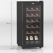 Freestanding Wine Cooler 18 Bottle Capacity With Digital Touch Control And LED Light Black
