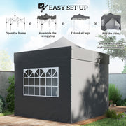 UPF50+ Pop Up Gazebo 3 x 3 m with Removable Sidewalls for Outdoor Parties and Events Outsunny