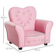 Kids Armchair with Soft Cushioning for Relaxing and Reading in Playroom or Bedroom, Pink