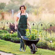 16 Piece Garden Picket Fence Panels Rustproof Metal Edging for Flower Beds, Black