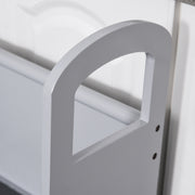 Grey Wooden Kids Step Stool with Non Slip Handles for Kitchen Help Ages 3 to 8 Years