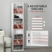 White 260 CD Storage Unit Slim Tall Media Tower Shelf for Home or Office
