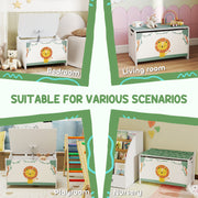 Kids Toy Storage Box With Lid and Safety Hinges Ideal for Bedroom or Playroom Green  60x37x39 cm