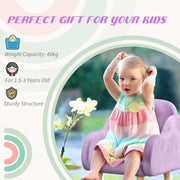 Kids Velvet Armchair with Wooden Frame and Cloud Design for Toddlers Ages 1 to 3, Purple