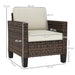 Brown Rattan Single Armchair with Cushions for Garden and Patio by Outsunny