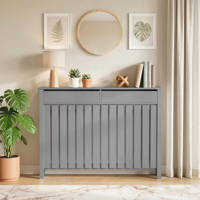 Radiator Cover with Storage Drawers for Safe Heating and Tidy Hallways or Lounges Grey Homcom