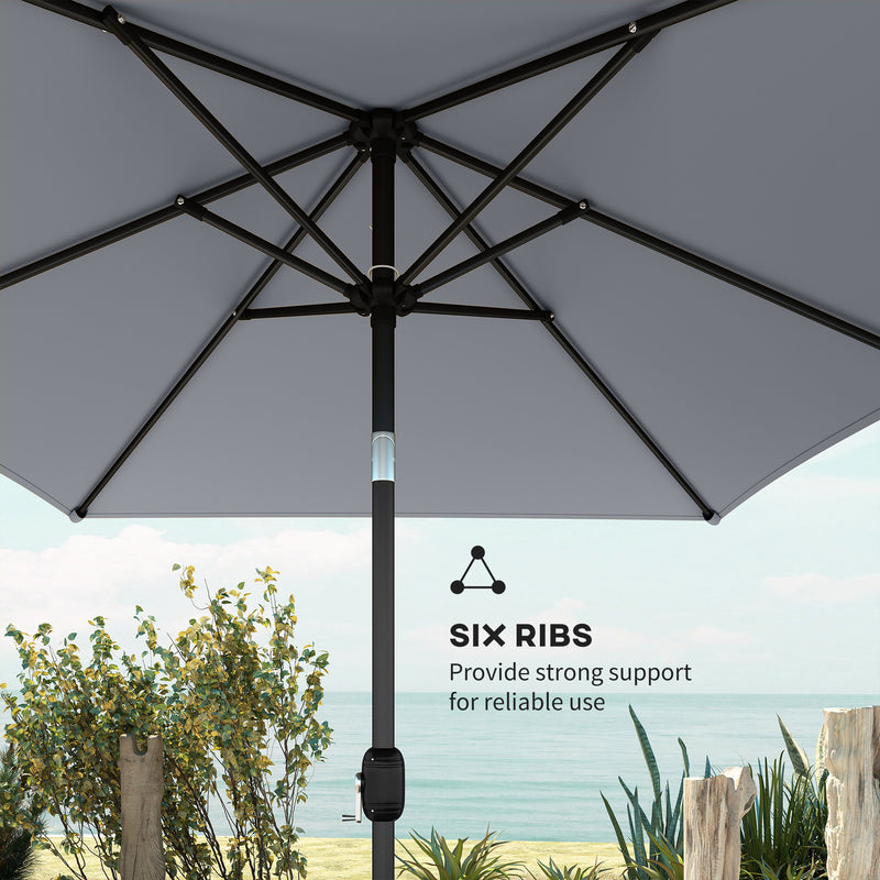 Garden Parasol with Adjustable Tilt for All Day Shade and Comfort Light Grey