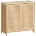 Shoe Storage Cabinet for Hallway Organisation with Adjustable Shelves Natural Wood Finish Homcom