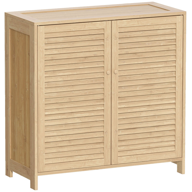 Shoe Storage Cabinet for Hallway Organisation with Adjustable Shelves Natural Wood Finish