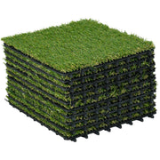 10 Piece Artificial Grass Turf Set 25mm Pile Height Ideal for Outdoors, Green AOSOM