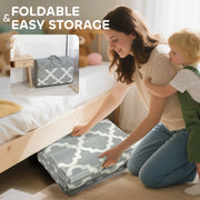 AIYAPLAY Foldable Baby Play Mat, Baby Playpen, Reversible Foam Playmat, Floor Mats for Toddlers, Traffic and Grey Diamond Theme AOSOM