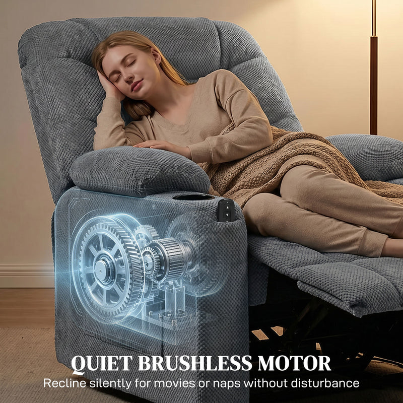 Massage Recliner Chair with Lumbar Heat for Back Relief and Everyday Comfort Dark Grey