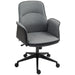 Grey Linen and Faux Leather Executive Swive Office Chair with Padded Seat by HOMCOM