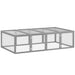 Grey 6ft Wooden Rabbit Hutch with Wire Mesh Openable Roof and Outdoor Play Space by PawHut