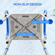 Adjustable Aluminium Bath Seat with Backrest for Elderly or Disabled Support White