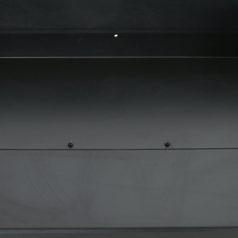 Charcoal BBQ Trolley Grill with Adjustable Racks Side Table and Wheels for Garden by Outsunny