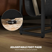 Narrow Side Table with 3 Tier Storage and Magazine Rack for Living Room or Bedroom Ru AOSOM