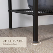 Five Tier Steel Kitchen Storage Shelf Unit With Sturdy Frame For Home Organisation Black