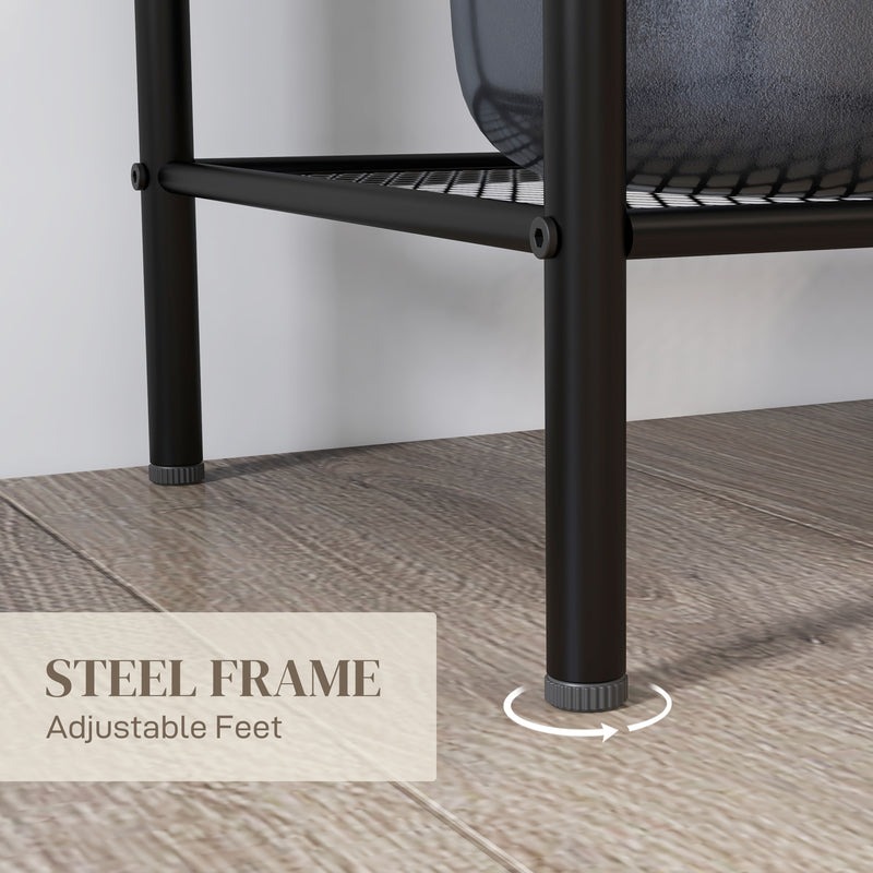 Five Tier Steel Kitchen Storage Shelf Unit With Sturdy Frame For Home Organisation Black